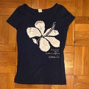 Hollister Dark Blue Floral Tee